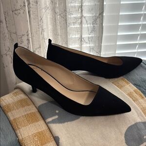 Everlane Black Suede Kitten Heel Pumps